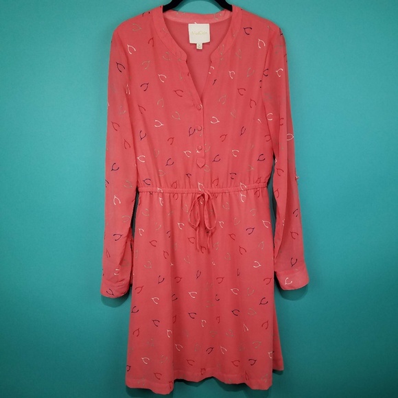 Modcloth Dresses & Skirts - Modcloth Wishbone Print Split Neck Dress